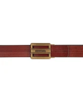 Tommy Hilfiger Men's Flex Stretch Cut Out Plaque Compression Buckle Belt