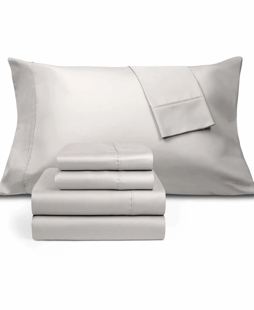 Fairfield Square Collection Brookline 1400 Thread Count Light Grey 6 Pc. Sheet Set, Queen, Exclusively at Macy's