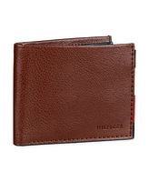 Tommy Hilfiger Men's Rfid Global Stripe Leather Pass Case Wallet