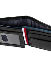 Tommy Hilfiger Men's Rfid Global Stripe Leather Traveler Wallet