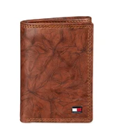 Tommy Hilfiger Men's Rfid Huck Leather Trifold Wallet