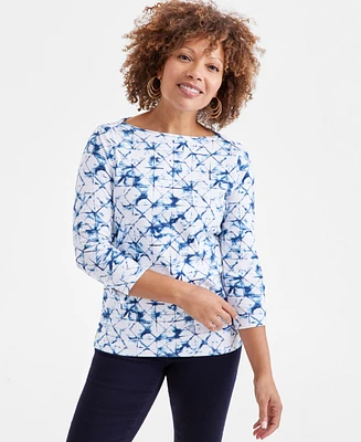 Style & Co Petite Cotton Knit Top, Exclusively at Macy's