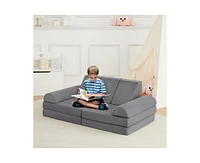 gaomon 10PCS Modular Kids Play Couch, Kids Couch for Playroom Kids Modular Couch, Convertible Foam Couch Kids Play Set for Creative Play, Modular Couc