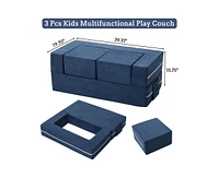 gaomon Kids Play Couch, 3Pcs Modular Kids Couch Toddler Couch for Playroom Bedroom Furniture