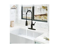 Casainc Pull Down Sprayer Kitchen Faucet with Infrared Sensor Induction Function and Deck Plate