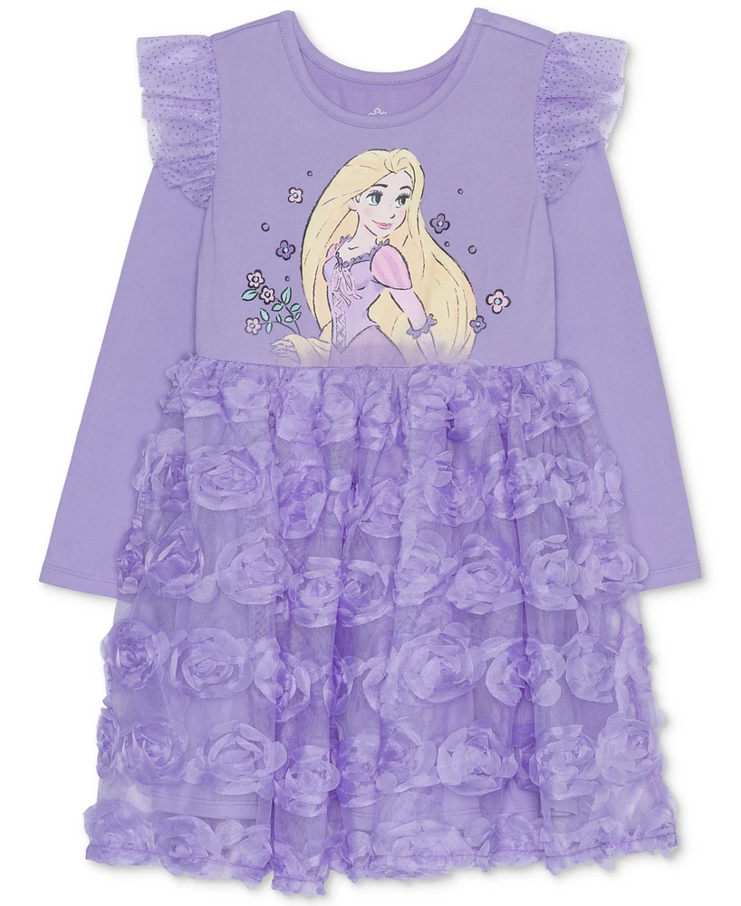 Disney Toddler & Little Girls Sweet Rapunzel Long-Sleeve Dress