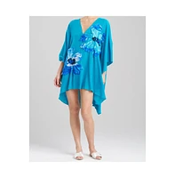 Natori Women's Cotton Gauze Caftan with Applique