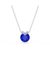 Swarovski Round Cut Rhodium Plated Bella V Pendant Necklace