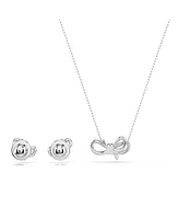 Swarovski Lifelong Bow Rhodium Plated Set