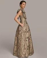 Donna Karan New York Women's Metallic Jacquard One-Shoulder Ball Gown