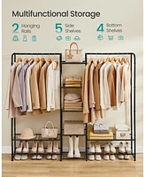 Slickblue Portable Wardrobe Closet – Heavy Duty Garment Rack with Shelves for Clothes Storage and Organization