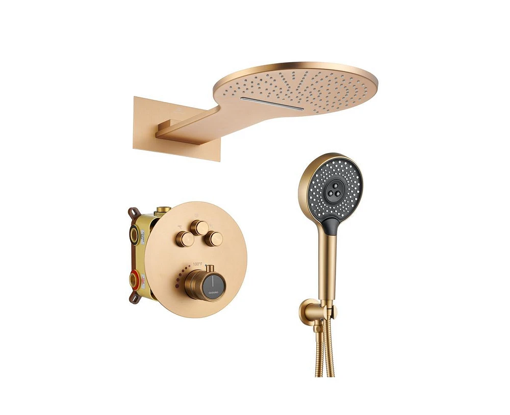 Casainc Thermostatic Rainfall Shower System with Rough in-Valve