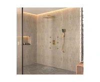 Casainc 3-Function 12 Inch Wall Mount Rainfall Thermostatic Shower System with 6 Body Jets