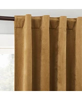 Sun Zero Amherst Velvet Noise Reducing Thermal Extreme 100% Blackout Back Tab Curtain Panel