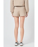 Grey Lab Women's Asymmetrical Wrap Mini Skort