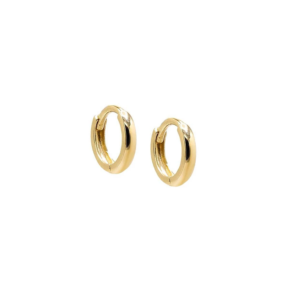 Thin Solid Cartilage Huggie Earring 14k - gold