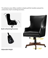 Hulala Home Desmond Transitional Office Chair with Wood Legs