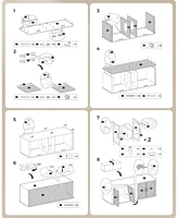 Slickblue Modern Double Cat Litter Box Enclosure, Hidden Furniture for 2 Cats