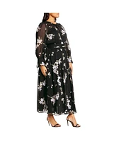 City Chic Plus Amira Print Maxi Dress