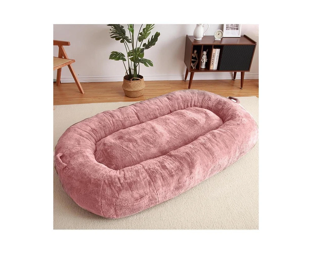 gaomon Human Size Dog Bed for Adult People, 71"x43.3"x10" Large Dog Bed for Men and Women, Washable Giant Dog Bed for Pets and Kids, Anti Slip Human D