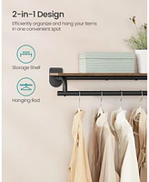 Slickblue Clothes Rack with Top Shelf for Hanging and Storage Organization