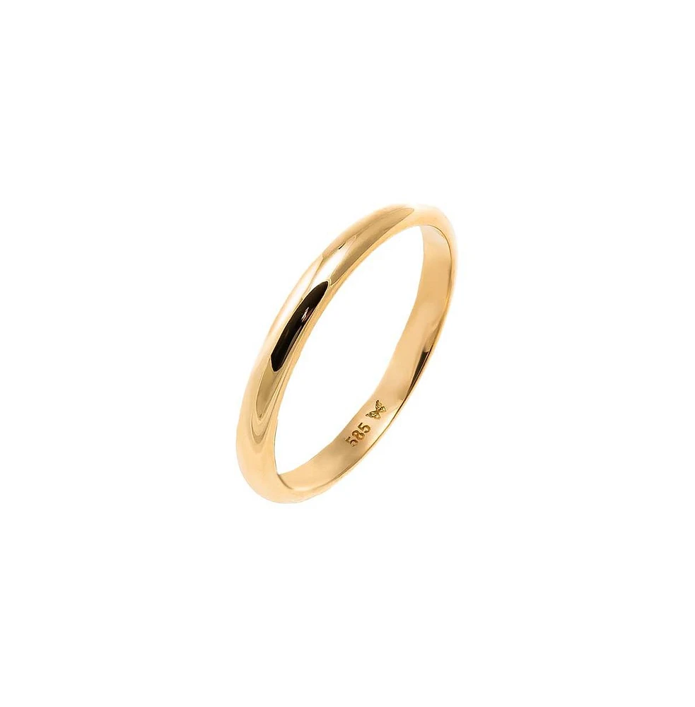 Solid Rounded Band Ring 14K