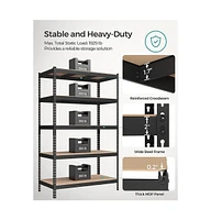 Slickblue 5-Tier Storage Shelves, Garage Storage, Boltless Assembly Adjustable Units (Set of 2)