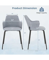 Gouun Dining Chairs Set of 2 with Curved Backrest Wide Seat and Armrests