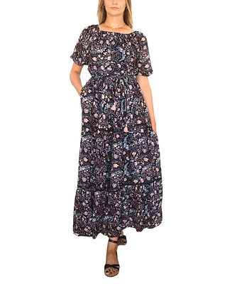 Paneros Clothing Women's Jessa Maxi Dress Black Floral Print