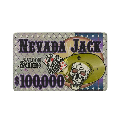 Slickblue Nevada Jack Ceramic Poker Plaques - 5-Pack, High-Quality Design for Casino-Style Gaming