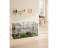 Slickblue Durable Pet Playpen with Cable Ties for Secure Indoor and Outdoor Setup