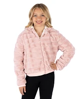 Speechless Big Girls Faux Fur Zip Up Hooded Jacket