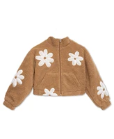 Speechless Big Girls Floral Sherpa Zip Up Jacket