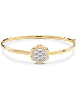 Devata Cubic Zirconia Rose Bangle Bracelet in 14K Gold, Fit Small Wrist approx. 4.4 grams