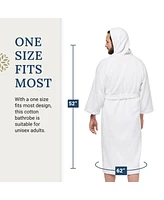 Ben Kaufman Hooded Velour Robe - Unisex Cotton Kimono Bathrobe for Men & Women, Luxury Hotel Spa Soft Plush & Lightweight - 1PK