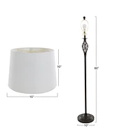 Lavish Home Spiral Cage Design Table and Floor Lamp, Set of 3