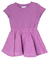 Sparkle & Shine Little Girls Sequin Tweed Skirt Dress with Jacket, 2-Piece Set