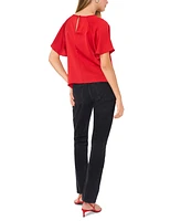 1.state Women's Crewneck Raglan-Sleeve Blouse