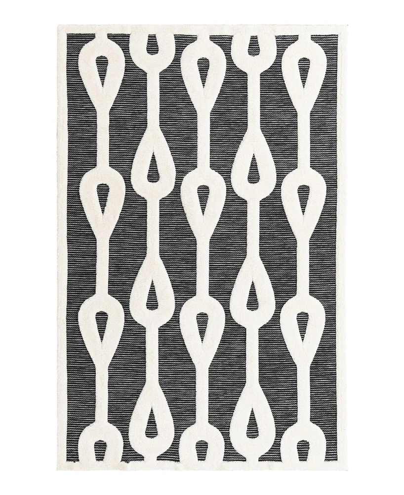 Bayshore Home Textured Tones Drops 6'1"x9' Area Rug