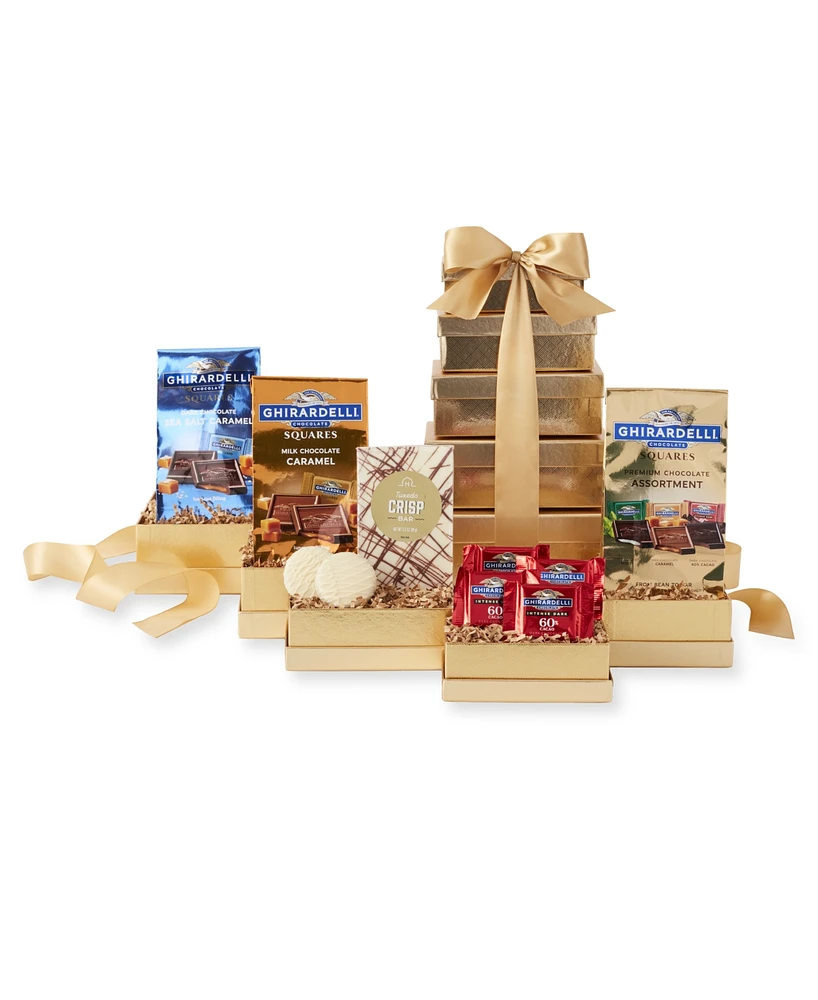 Hickory Farms Ultimate Golden Ghirardelli Gift Tower, 10 Piece