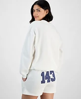 Planet Heart Juniors' Graphic Patch Crewneck Sweatshirt