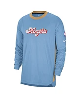 Nike Men's Light Blue Memphis Grizzlies 2024/25 City Edition Authentic Pregame Performance Long Sleeve Shooting T-Shirt