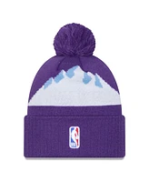 New Era Men's Purple Utah Jazz 2024/25 City Edition Cuffed Knit Hat with Pom