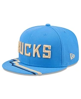 New Era Big Boys and Girls Blue Milwaukee Bucks 2024/25 City Edition 9FIFTY Snapback Hat