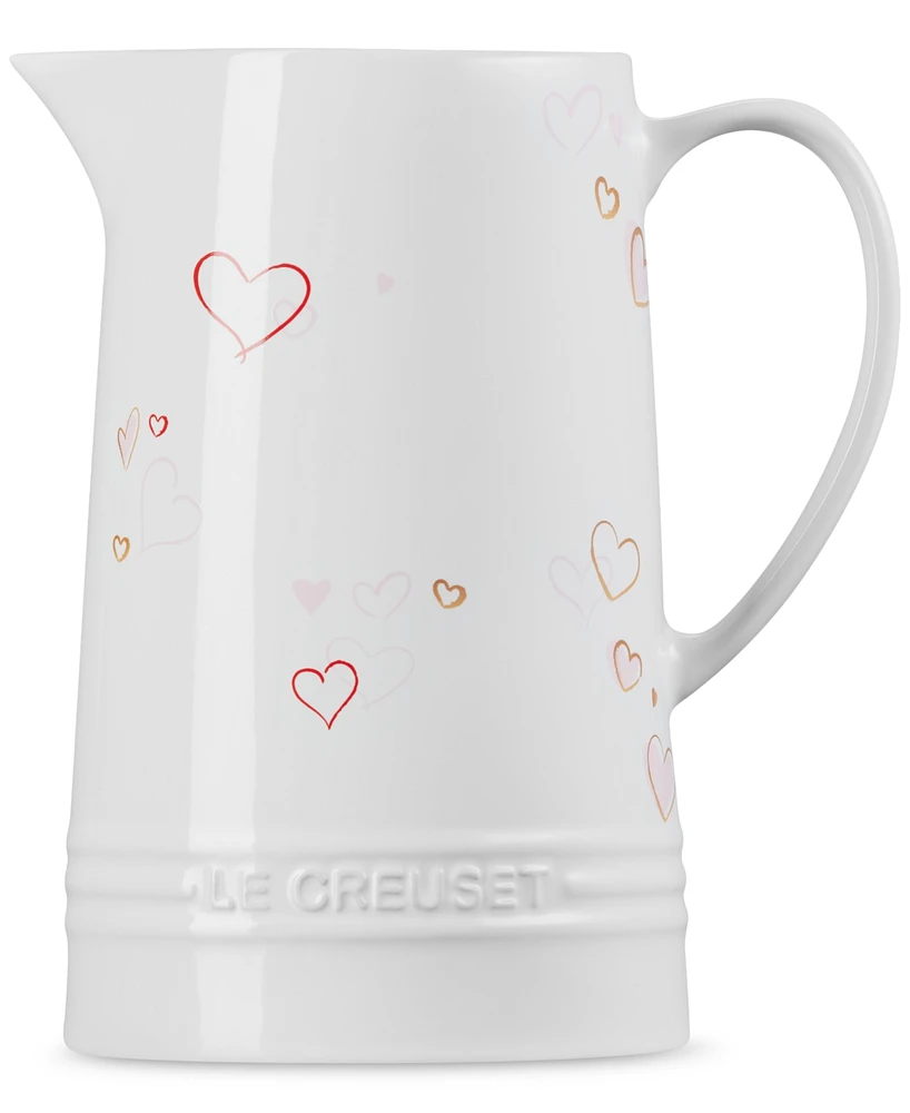 Le Creuset Stoneware Signature Mon Coeur Pitcher, 1.6 Qt