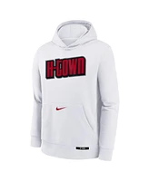 Nike Big Boys and Girls White Houston Rockets 2024/25 City Edition Club Fleece Pullover Hoodie