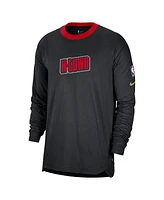 Nike Men's Black/Red Houston Rockets 2024/25 City Edition Authentic Pregame Performance Long Sleeve Shooting T-Shirt