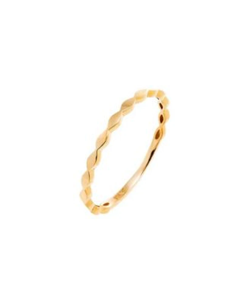 By Adina Eden Solid Flat Beaded Band Ring 14k