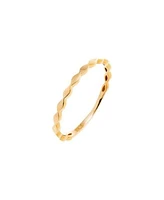 By Adina Eden Solid Flat Beaded Band Ring 14k