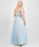 Say Yes Trendy Plus Strapless Embellished Gown, Created for Macy's